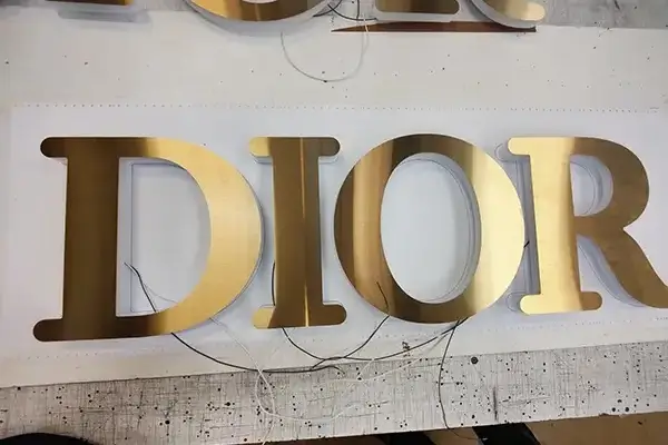 DIOR branded signs