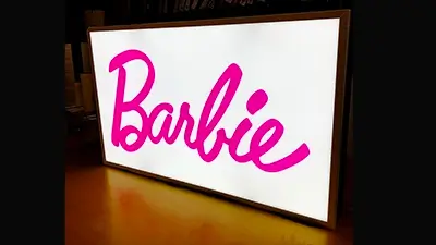 Barbie lightbox sign