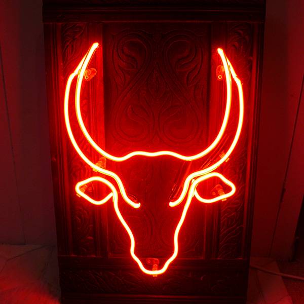 Bull neon sign
