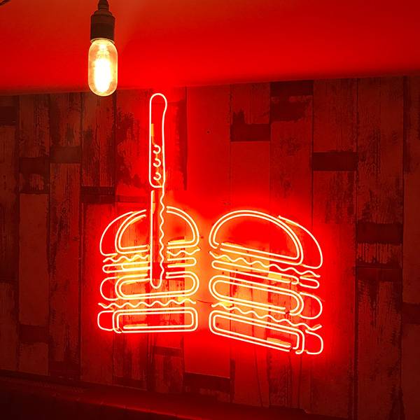 neon burger for restaurant