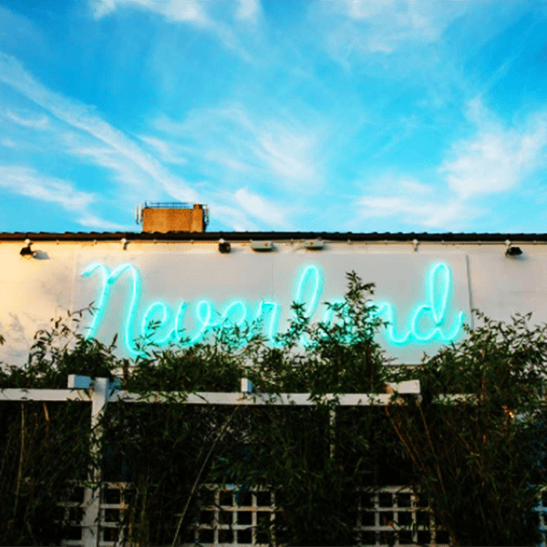 Neverland neon logo sign