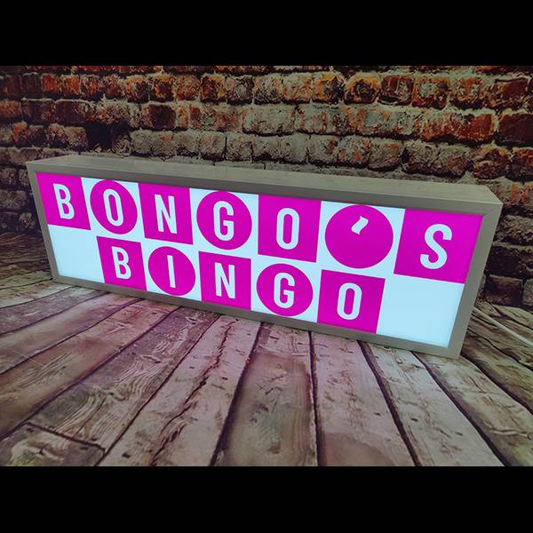 bongos bingo lightbox sign