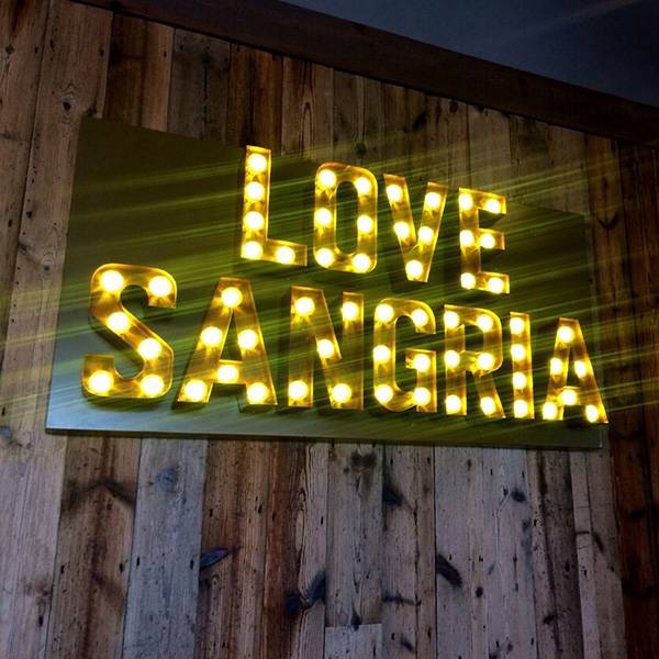 Neon Bar signs Love Sangria yellow