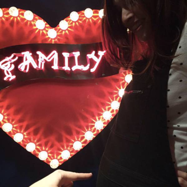 Fairground light vintage heart family