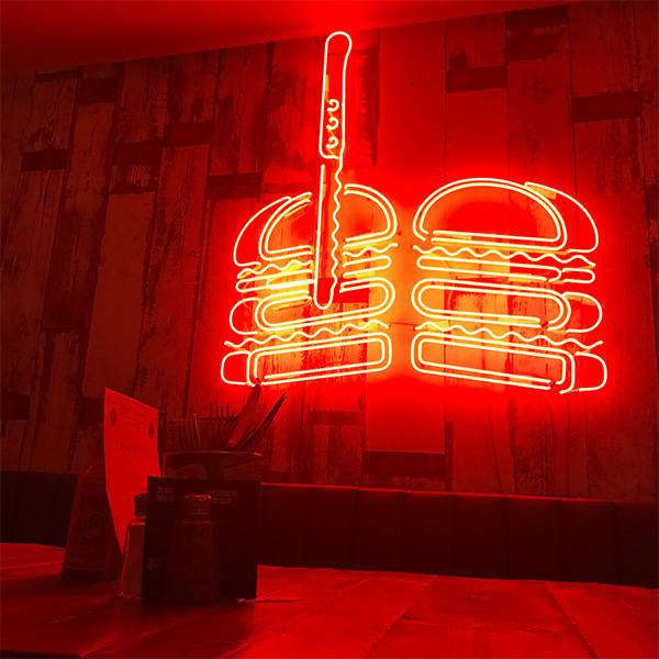 neon light sign red restaurant