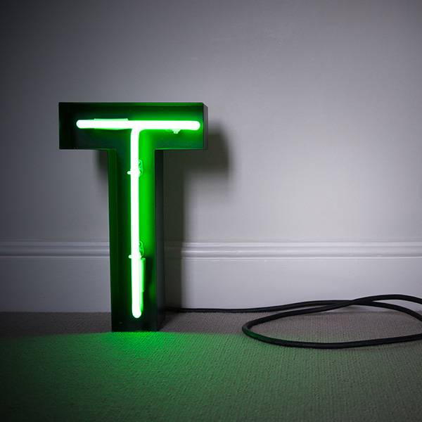 Neon letters green T