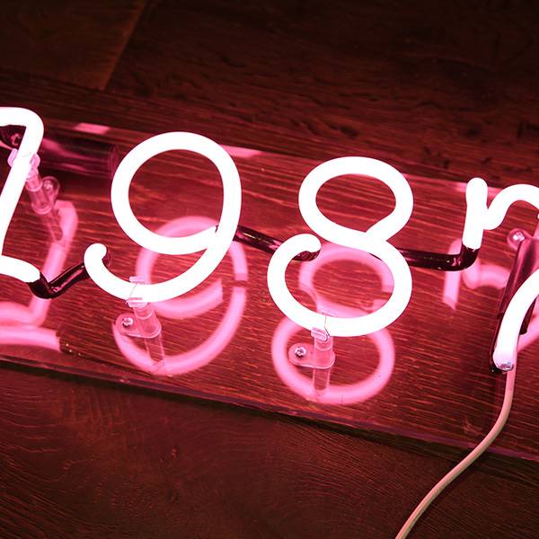 Neon light numbers 1987 pink