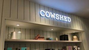 Ultra neon Cowshed logo blue