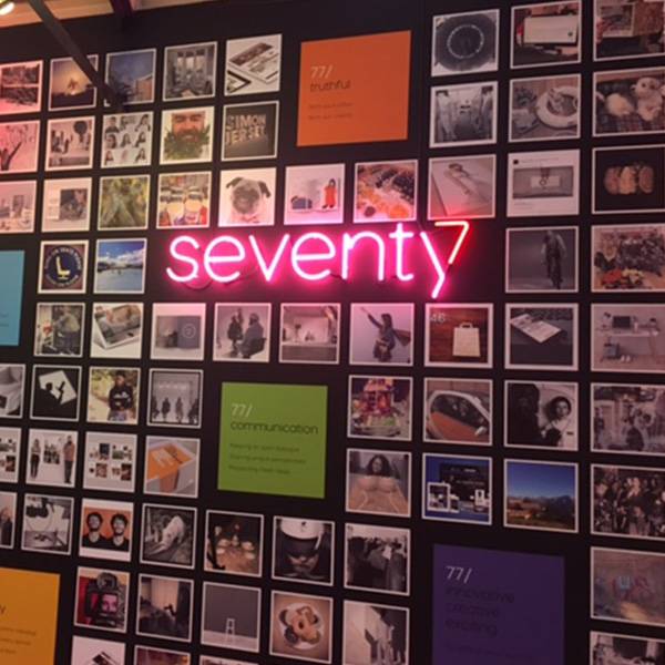 Neon light sign pink seventy