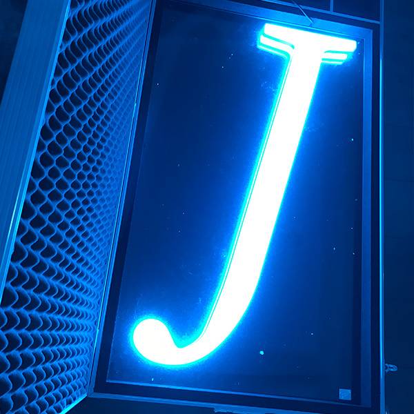 Ultra neon lettering J blue