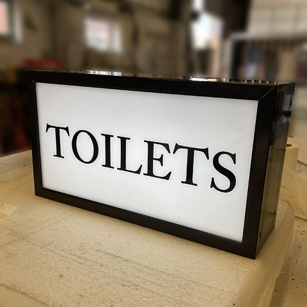 toilets event lightbox sign