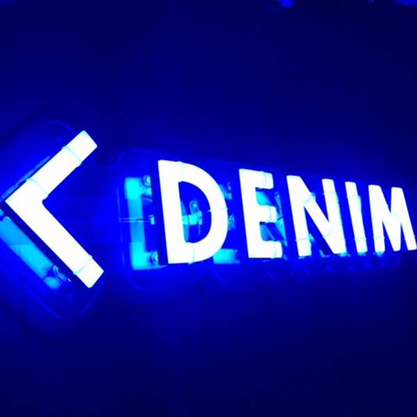 Faux Neon sign blue Denim