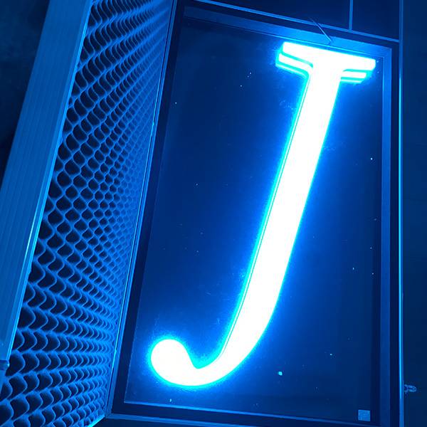 Ultra neon lettering J blue