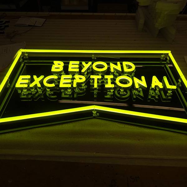 faux neon sign yellow Beyond Exceptional