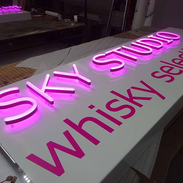 Ultra neon Sky Studio logo pink