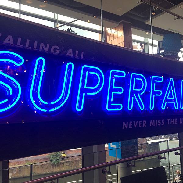 Neon Ultra sign faux neon blue Superfan