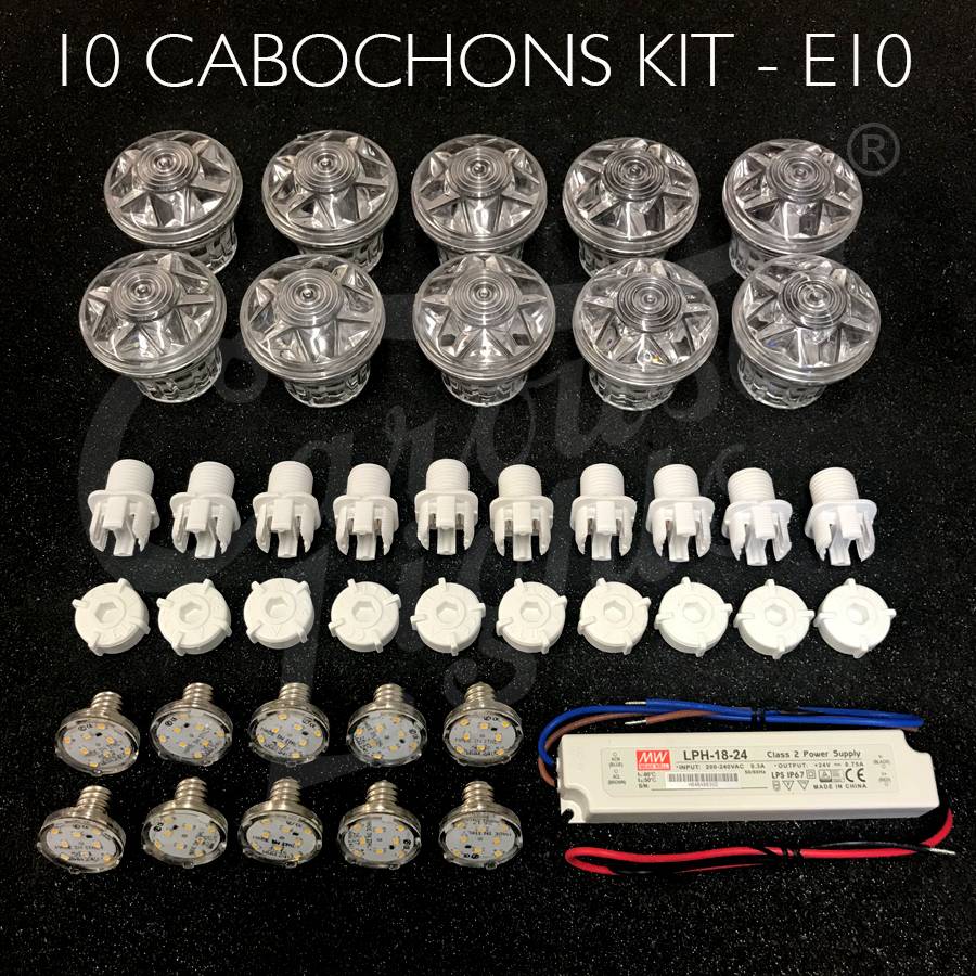 Koppeling Afwijzen balkon Complete Fairground Lighting Kit - 10 Cabochons - E10 Size