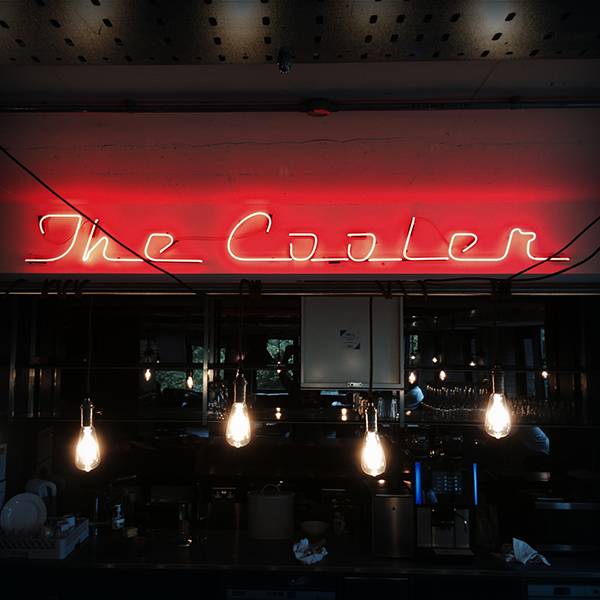 The Cooler restaurant neon sign