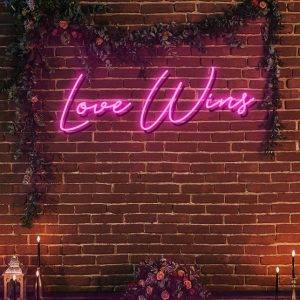 love wins neon sign