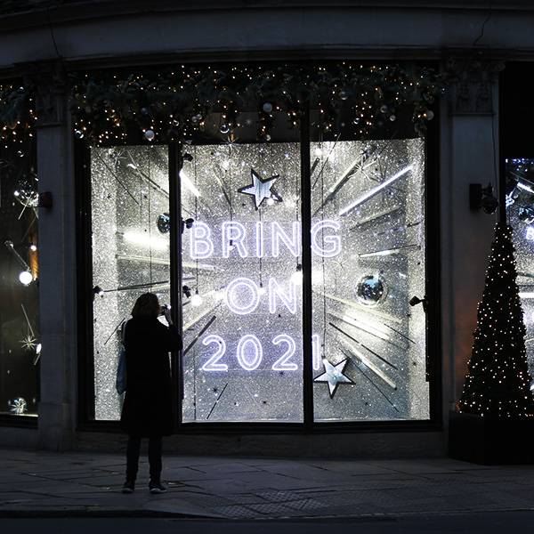 Bring on 2021 christmas window signage