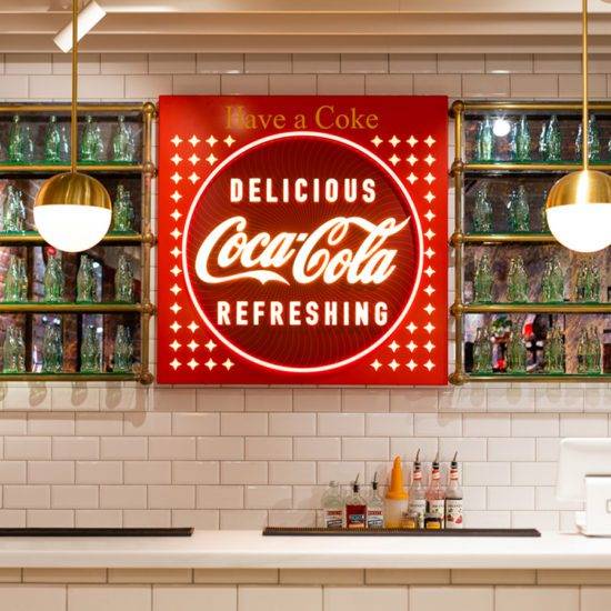 Coca Cola store signage header