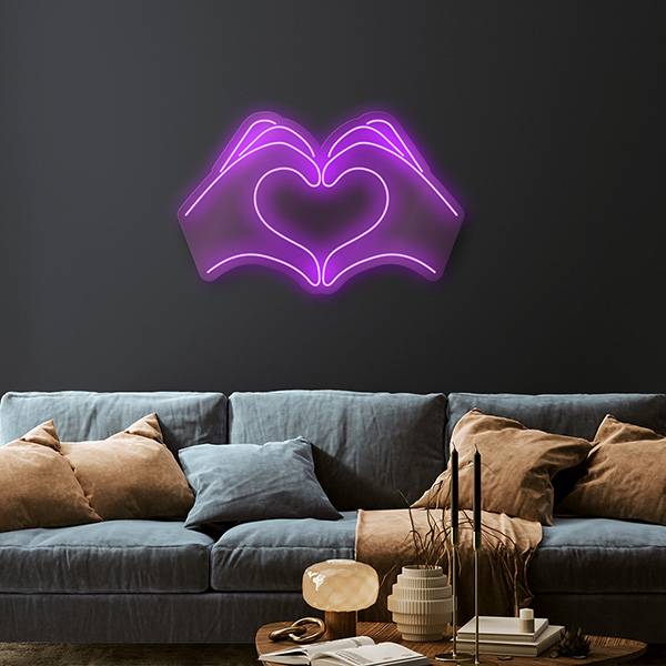 Pink vivid heart lighting design