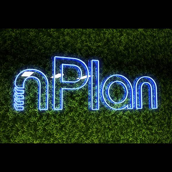 nplan blue neon sign mockup