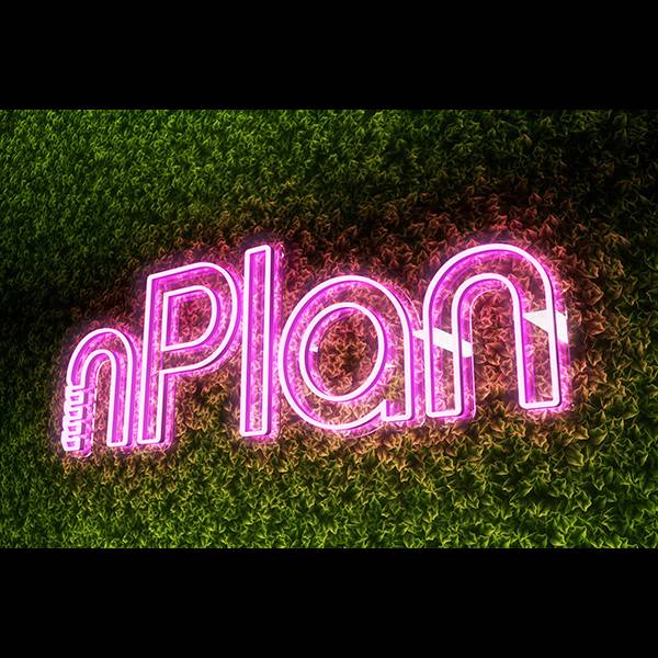 nplan pink neon sign mockup