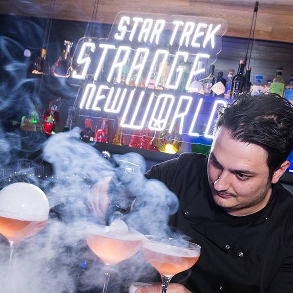 star trek neon event signage