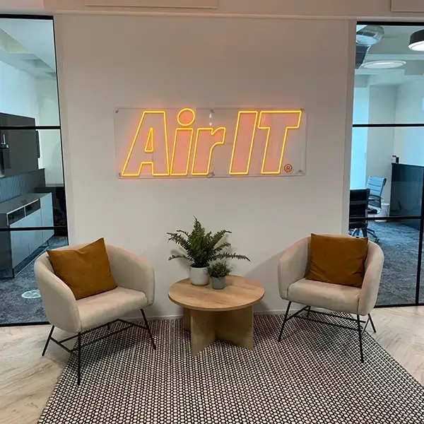 Air IT brand logo neon sign