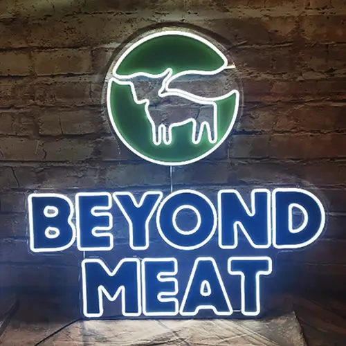 Beyond Meat neon sign in the UK