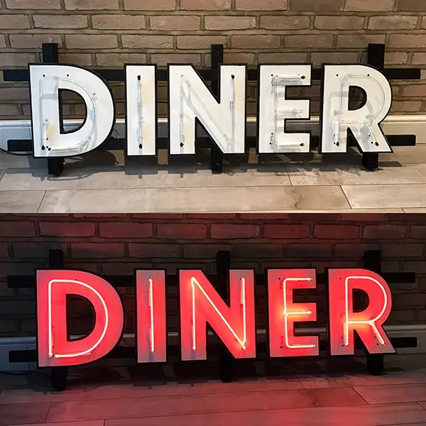 Diner neon restaurants sign