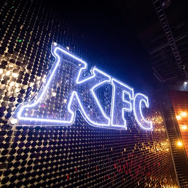 KFC shimmerwall neon logo
