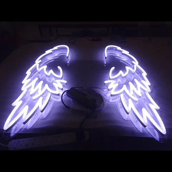 angel wings neon sign