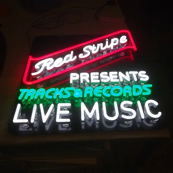 led neon red stripe sign