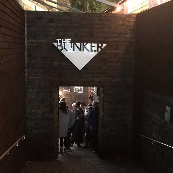 the bunker lightbox theatre sign