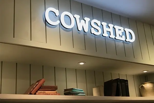 Cowshed bespoke signs