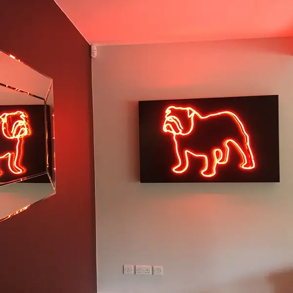 bulldog neon art collaboration
