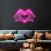 Hands and heart custom neon sign