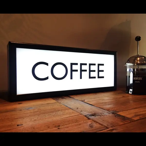 London coffee shop light box