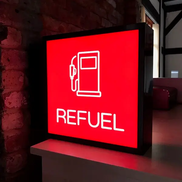 Refuel light box in London