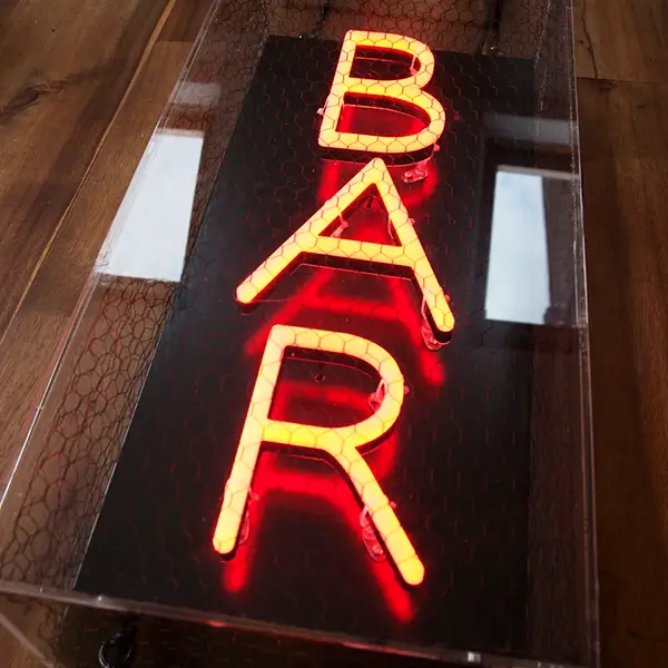 bar hotel wayfinding sign