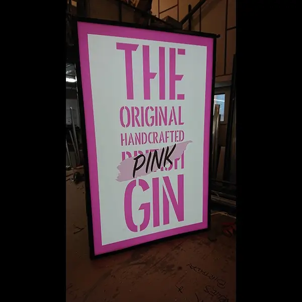 pink gin light box