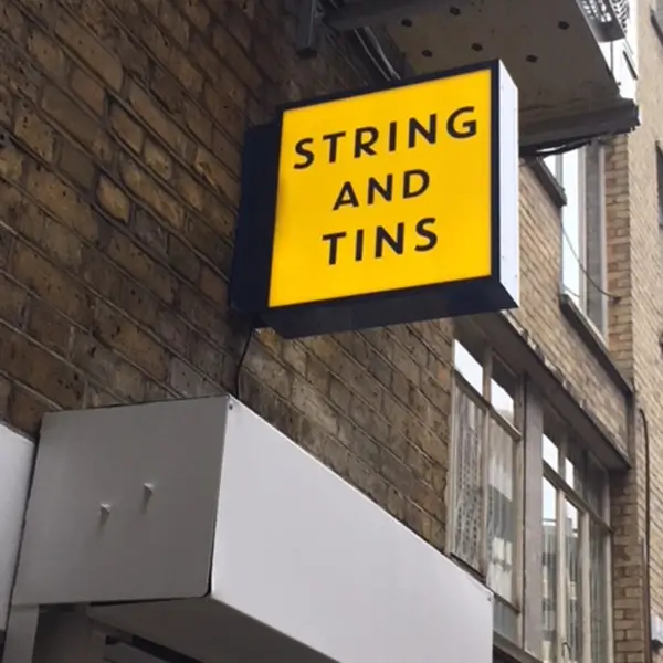 string and tins light box