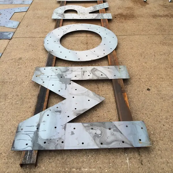 Raw Steel light up letters
