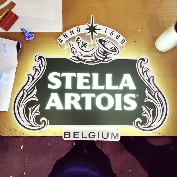 stella artois logo sign