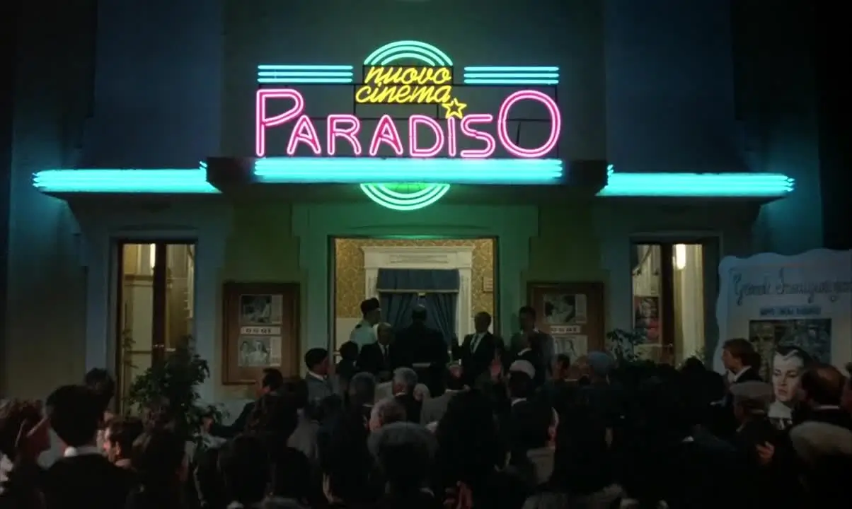 cinema paradiso neon sign