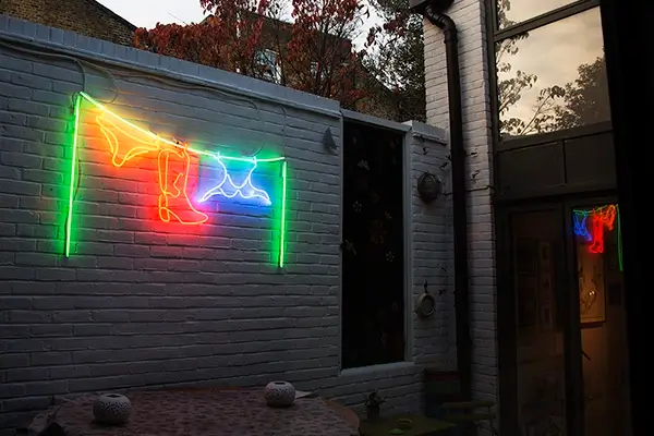 neon sign outdoors