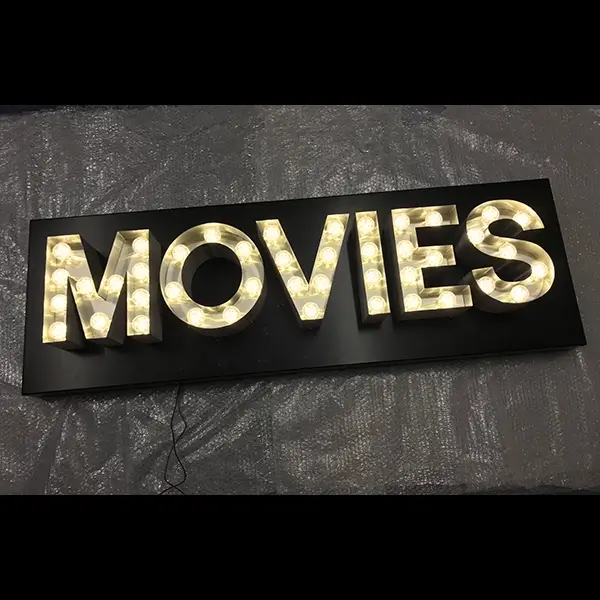 Movies bulb letters
