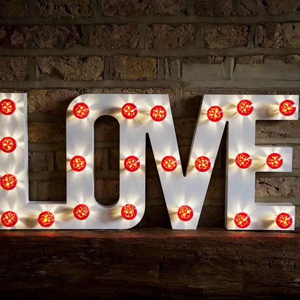 bulb love letter lights